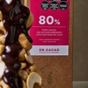 CHOCOLATE DR CACAO 80 % CON CASTAÑAS DE CAJU