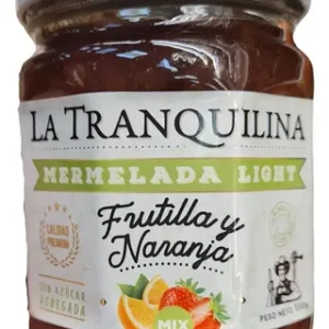 MERMELADA LA TRANQUILINA FRUTILLA Y NARANJA STEVIA X 330 GR
